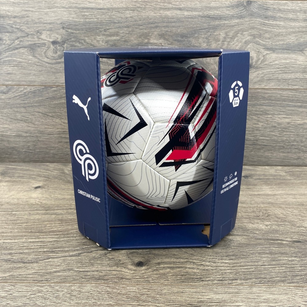 Puma Soccer Ball Size 5 White Red Christian Pulisic Never Stop Performance